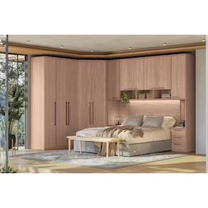 Quarto Modulado Completo Santos Andirá Toledo Wood 100% MDF com LED