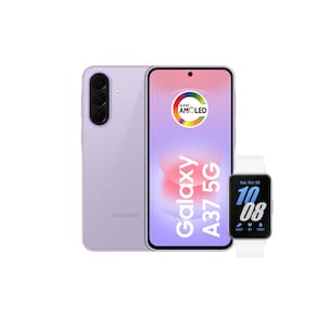 Smartphone Samsung Galaxy A37 5G Tela 6.7" 256GB Lavanda + Galaxy Fit 3 Prata