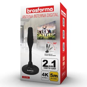 Antena Digital Interna Brasforma SHD-1000 Omnidirecional UHF e HDTV