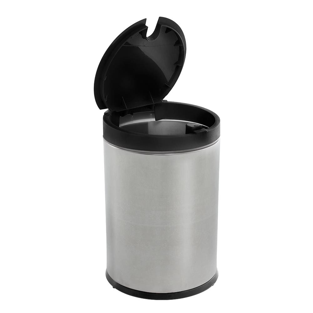 Lixeira Brinox Decorline Press em Inox com Tampa – 4 L - LIX PRESS INOX C TAMPA PP PRETA D BRINOX - 1