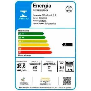 Geladeira Consul Frost Free CRB39AK com Gavetão Hortifruti e Congelador Espaçoso Inox - 342L