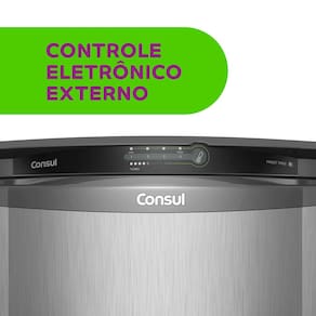 Geladeira Consul Frost Free CRB39AK com Gavetão Hortifruti e Congelador Espaçoso Inox - 342L