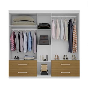Guarda-Roupa Casal Bartira Texas com 224 cm de Largura, 5 Portas e 4 Gavetas
