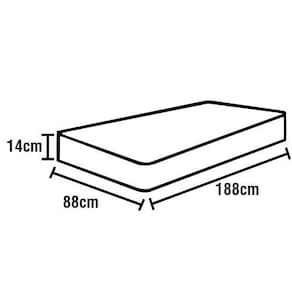 Colchão Solteiro Ortobom Cannes Espuma D28 14x88x188 cm - Cinza/Preto