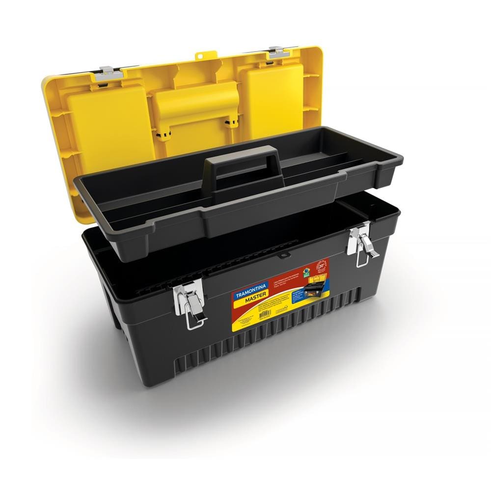 Caixa Plástica para Ferramentas Tramontina 20" 43803020 - Amarela/Preta - CAIXA PLASTICA INJETADA 20 AM E PRETA TRAMONTINA - 1