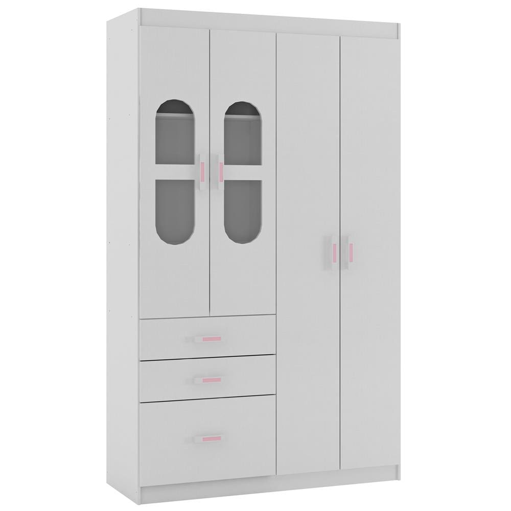 Armário Rodial Ternura com 4 Portas e 3 Gavetas - Branco - 1