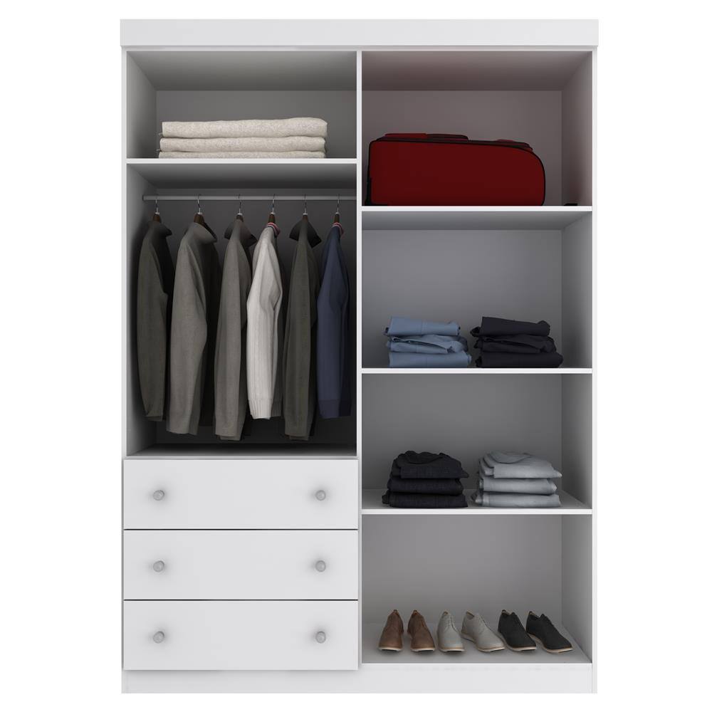 Armário Rodial Mimo com 4 Portas e 3 Gavetas – Branco - 2