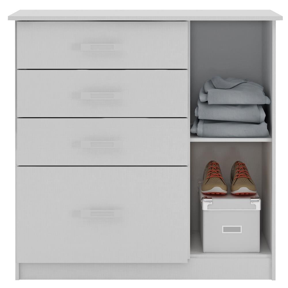 Cômoda Infantil Rodial com 1 Porta e 4 Gavetas Ternura – Branca - 3