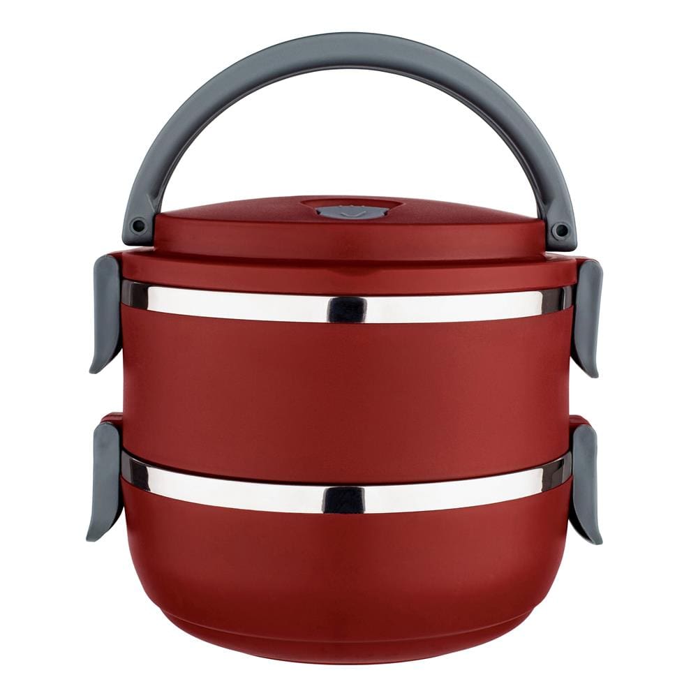 Marmita Euro Home Lunch Box em Plástico e Aço Inox - Vermelha - 1