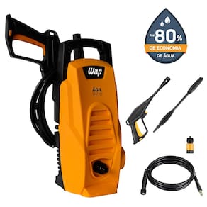 Lavadora de Alta Pressão Wap Ágil 1800 Compacta com Jato de Água Leque e Concentrado, 1300PSI e Sistema Stop Total - 1400W