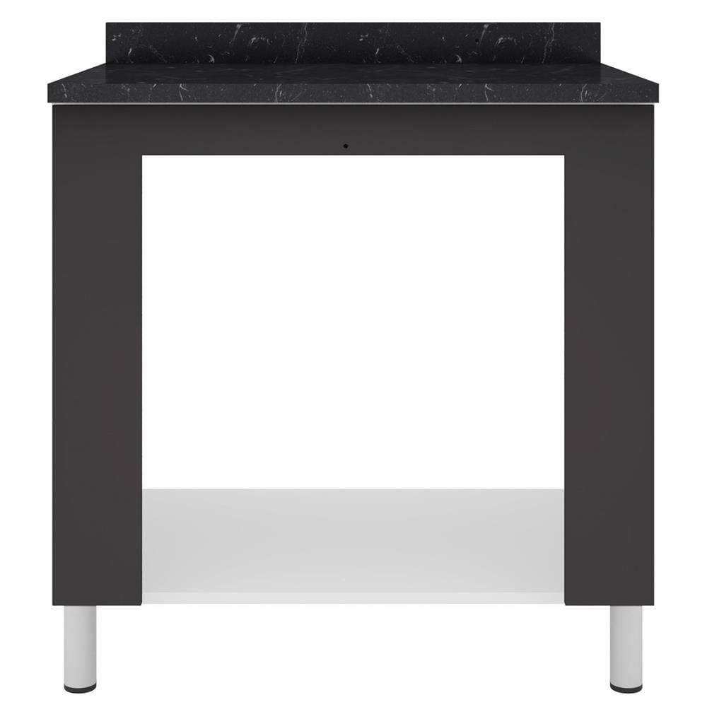 Balcão para Forno e Cooktop Bartira Rubi com 5 Bocas - 80,1cm de largura - Branco / Grafite - 1