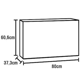 Armário Aéreo Bartira Rubi com 2 Portas de Vidro e 1 Prateleira - 80,1cm de largura