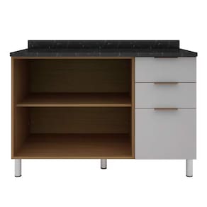 Balcão Triplo Bartira Rubi com 2 Portas, 3 Gavetas e 1 Prateleira - 120,1cm de largura