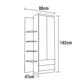 Roupeiro Móveis Rodial Encanto Baby com 2 Portas e 2 Gavetas - Branco / Rosa - 2