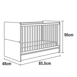Mini-Berço Fritz Baby Bed - Branco / Rosa - 2