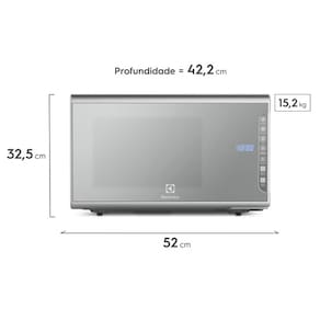 Micro-ondas Electrolux MI41S Inox Espelhado Painel Integrado Função Tira Odor 31 litros
