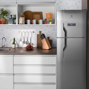 Geladeira Electrolux DFX41 Frost Free 371L Turbo Congelamento Duplex Inox