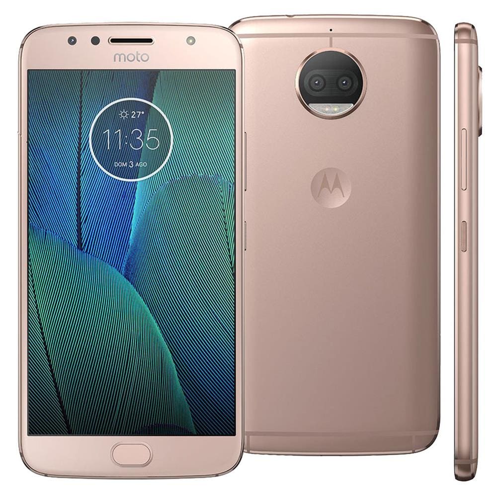 Smartphone Motorola Moto G5s Plus XT1802 Ouro Rosé 32GB, Tela 5.5``, Dual Chip, TV Digital, Android 7.1, Câmera Traseira Dupla 13MP e 3GB RAM