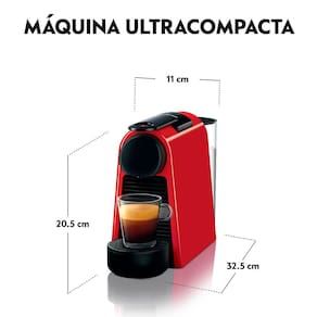 Máquina de Café Nespresso Essenza Mini D30 com Aeroccino e Kit Boas-Vindas - Vermelha