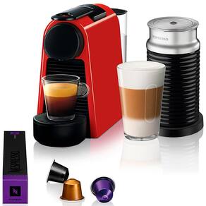 Máquina de Café Nespresso Essenza Mini D30 com Aeroccino e Kit Boas-Vindas - Vermelha