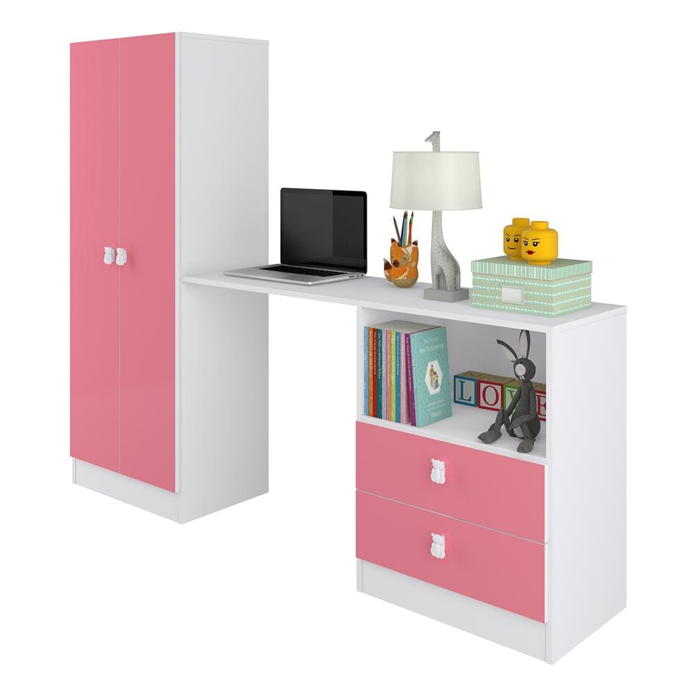 Roupeiro Infantil Art in Móveis Meu Fofinho Multifuncional - Rosa - 1