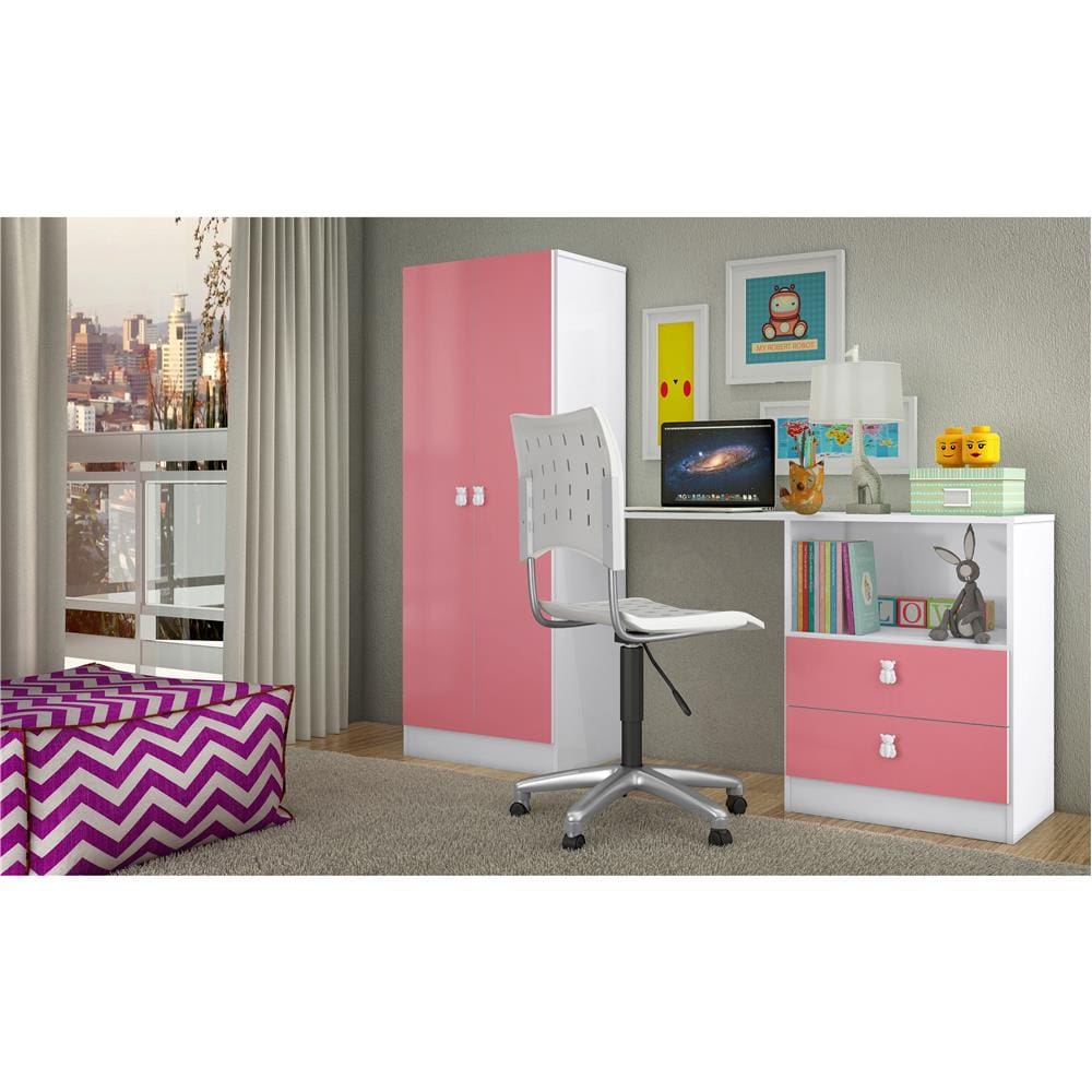 Roupeiro Infantil Art in Móveis Meu Fofinho Multifuncional - Rosa - 3