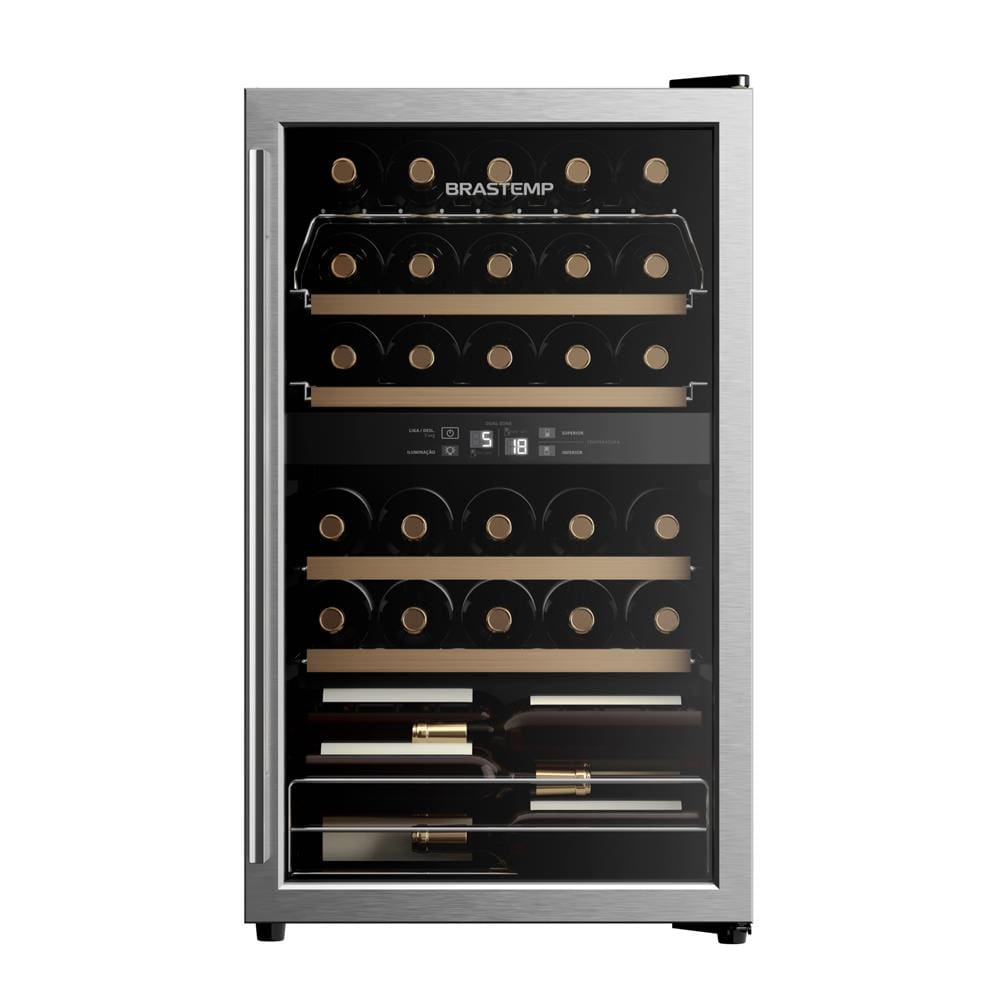 Adega Brastemp BZB33BE Dual Zone 33 Garrafas Inox - 93L - 220V - 1