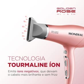 Secador de Cabelos Mondial Golden Rose SC-32 com Emissão de Íons Tourmaline Rosa 2000W - 220V - 1