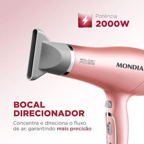 Secador de Cabelos Mondial Golden Rose SC-32 com Emissão de Íons Tourmaline Rosa 2000W - 220V - 2