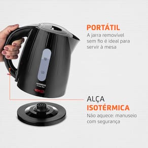 Chaleira Mondial Elétrica Pratic Hot com Capacidade 1 Litro CE-07 - Preta - 220V - 3