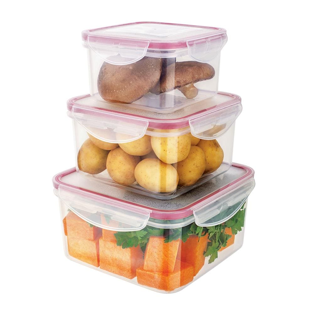 Conjunto de Potes Herméticos Quadrados Euro Home PLA3666-VM em Plástico – 3 Peças - 1