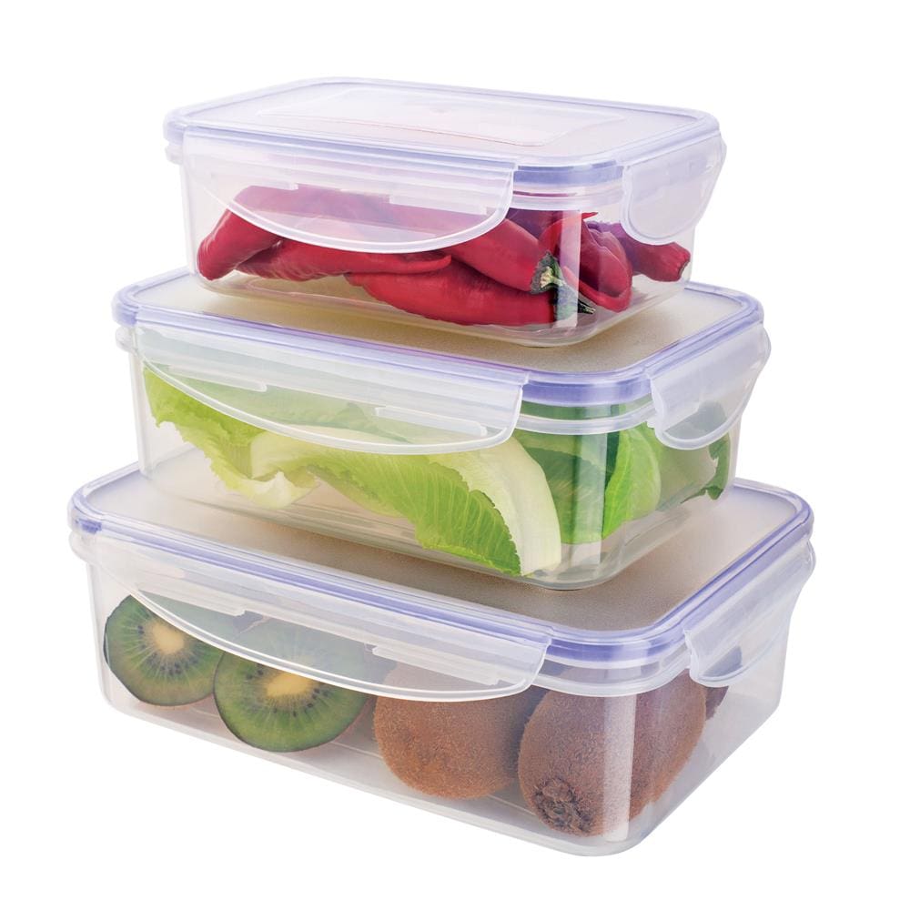 Conjunto de Potes Herméticos Retangulares Euro Home PLA3697-AZ em Plástico – 3 Peças - 1