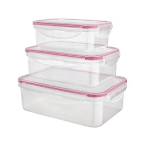 Conjunto de Potes Herméticos Retangulares Euro Home PLA3697-VM em Polipropileno – 3 Peças