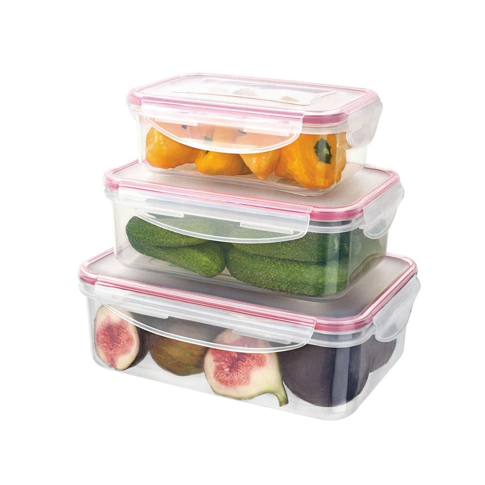 Conjunto de Potes Herméticos Retangulares Euro Home PLA3697-VM em Polipropileno – 3 Peças - 1