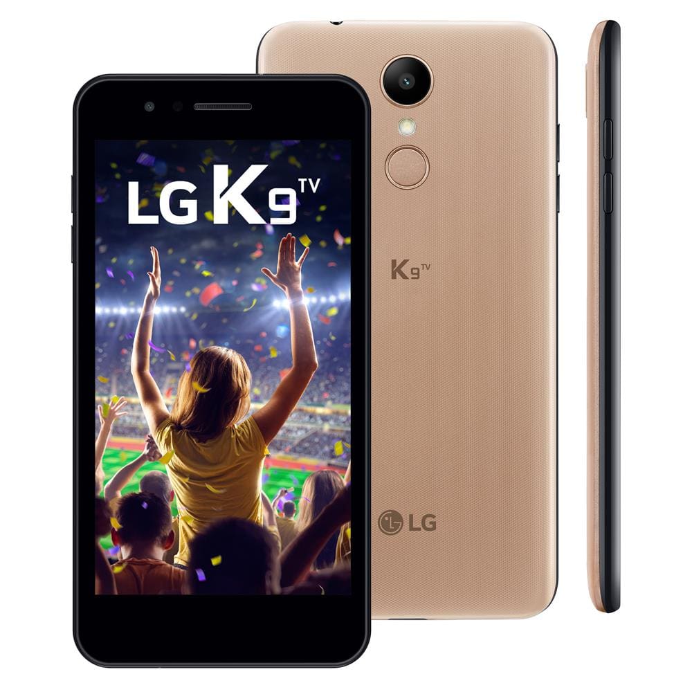 Smartphone LG K9 Dourado 16GB, Android 7.0, Dual Chip, TV Digital, Tela 5.0"HD, Câmera 8MP, Processador Quad Core 1.3 Ghz e 2GB de RAM - LMX210BMW