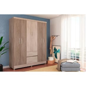 Guarda-Roupa Bartira Brusque II com 149 cm de Largura, 6 Portas e 2 Gavetas