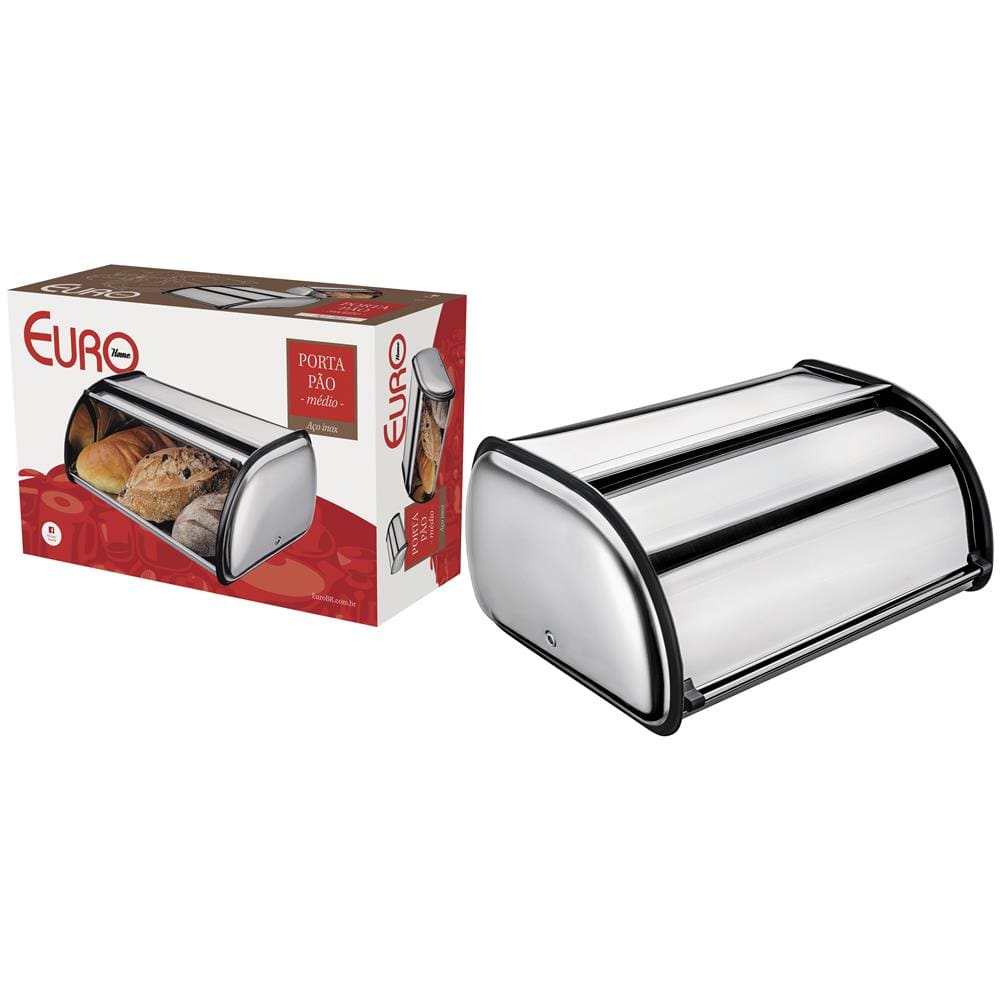 Porta Pão Médio Euro Home IN2225 em Aço Inox e Polipropileno - 2