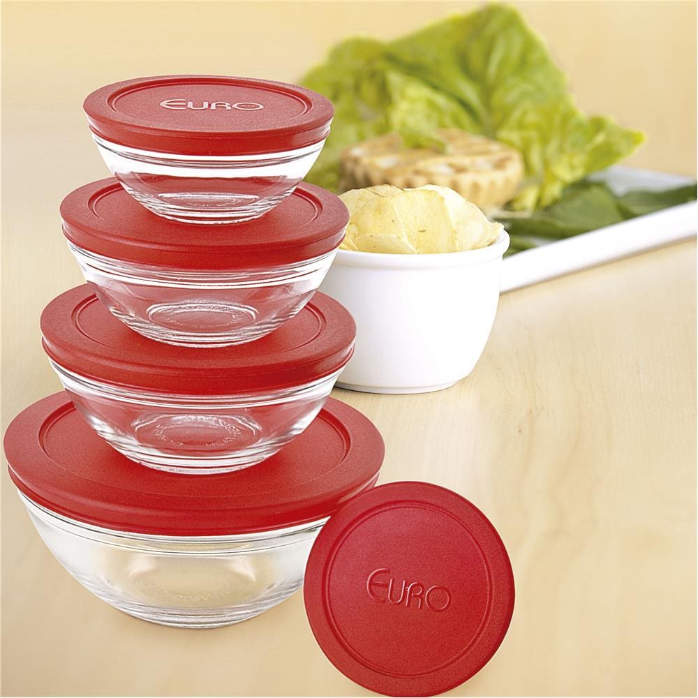 Conjunto de Potes Redondos Euro Home VDR7090-VM em Vidro – 5 Peças - 1