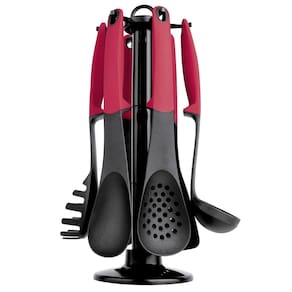 Conjunto de Utensílios para Cozinha Euro Home em Nylon Vermelho – 7 Peças
