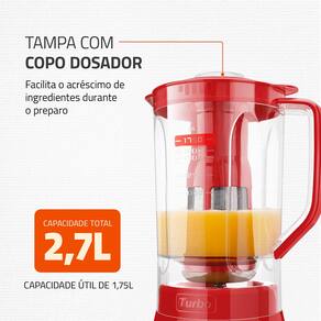 Liquidificador Mondial Turbo L900 Vermelho 900W com 5 Velocidades