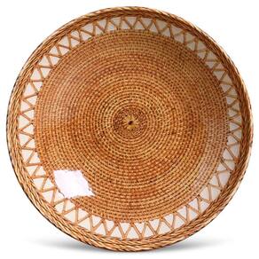 Conjunto com 6 Pratos Fundos Porto Brasil Coup Pineapple Natural em Faiança Feldspática 21 cm - Estampado - 1