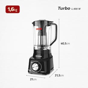 Liquidificador Mondial Turbo Full Black L900FB Preto 900W com 5 Velocidades