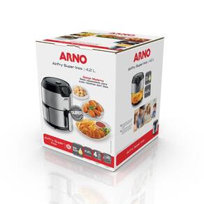 Fritadeira Elétrica sem Óleo Air Fryer Arno Super Inox IFRY 4,2L – Preta e Inox