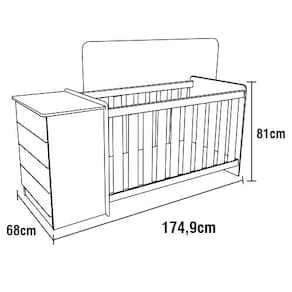 Berço Cômoda Rodial Julie com 4 Gavetas - Branco - 1