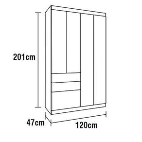 Guarda-Roupa Rodial Julie com 4 Portas e 3 Gavetas - Branco/Azul - 2