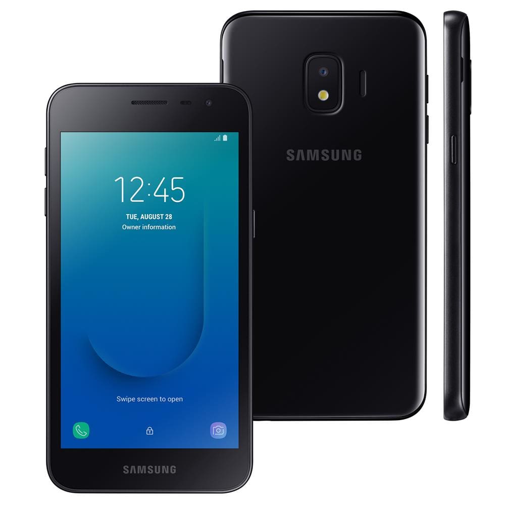 Smartphone Samsung Galaxy J2 Core Preto com 16GB, Tela 5", Câmera Traseira 8MP com Flash LED, Android Go 8.1, Dual chip, 4G, e Processador Quad Core