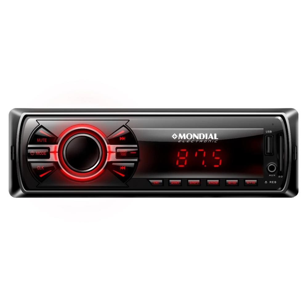 Som Automotivo Mondial Ar-06 Bluetooth, Entradas USB, SD, Auxiliar, Mp3