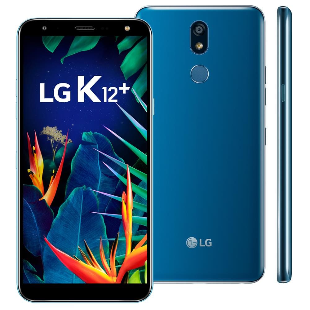 Smartphone LG K12+ Azul 32GB, Tela 5.7", Dual Chip, Câmera Traseira 16MP, Android 8.1, Processador Octa Core e 3GB RAM