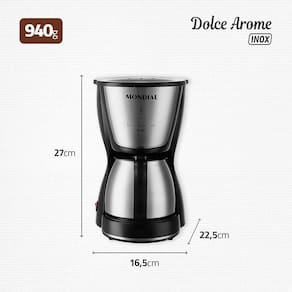 Cafeteira Elétrica Mondial Dolce Arome Thermo Inox C-34 15 Xícaras – Preta e Inox
