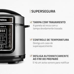 Panela Elétrica de Pressão Mondial Digital Master Cooker PE-38 5L - Preta